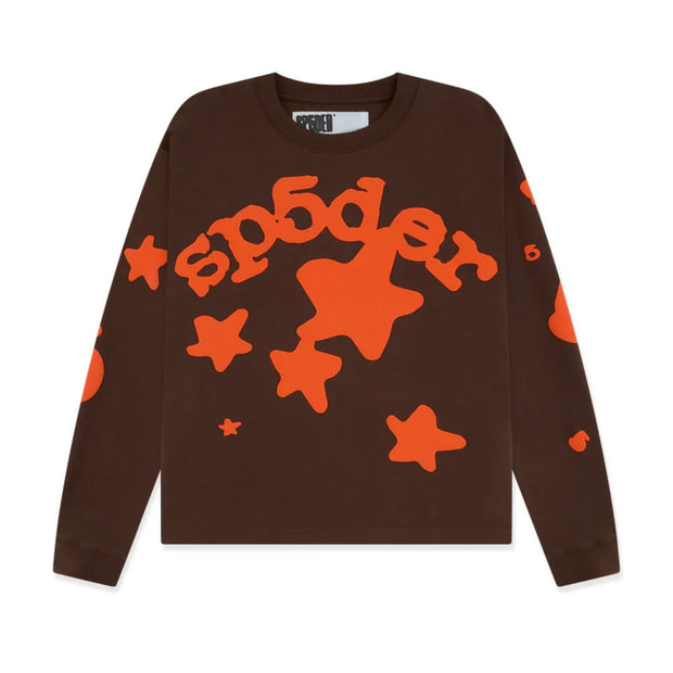 SP5DER Beluga Heavyweight L/S Tee Brown