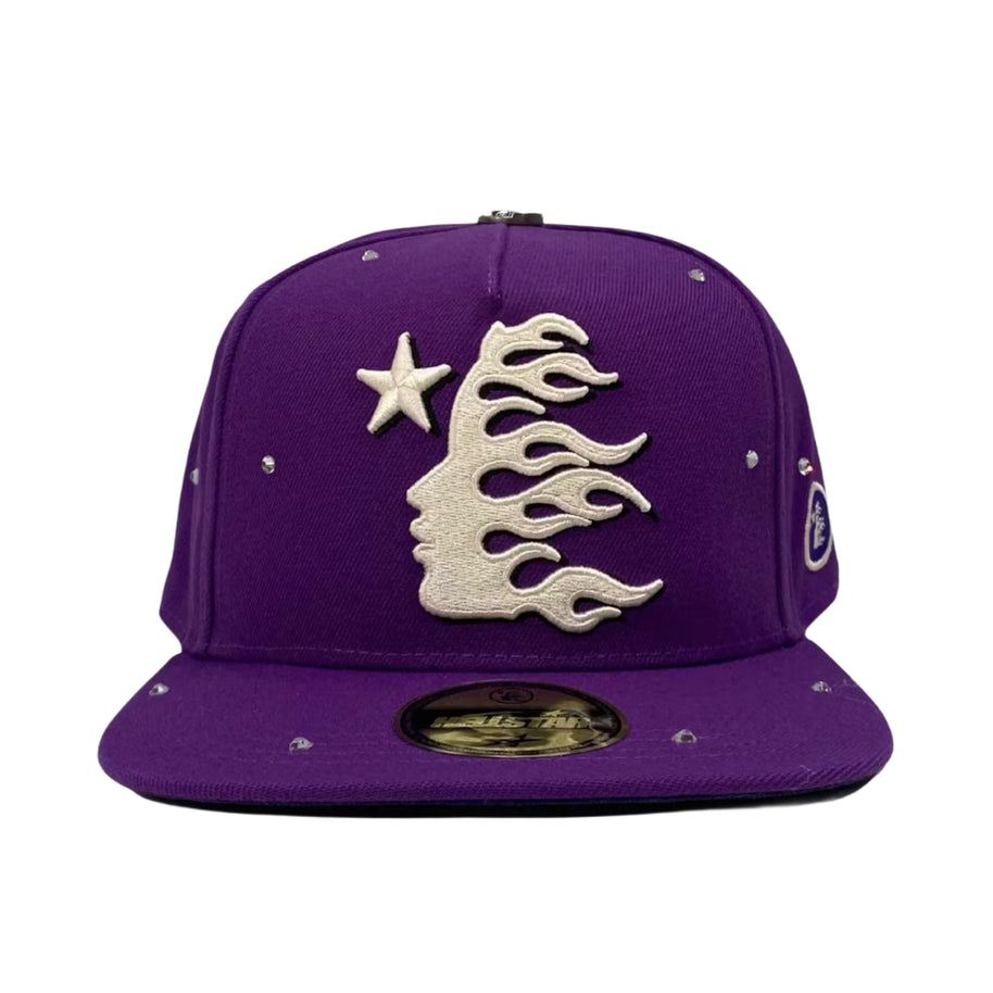 Hellstar Purple Rhinestone Fitted Hat
