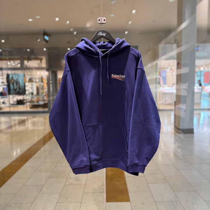 Balenciaga Political Campaign Hoodie Blue/Purple (PREOWNED)