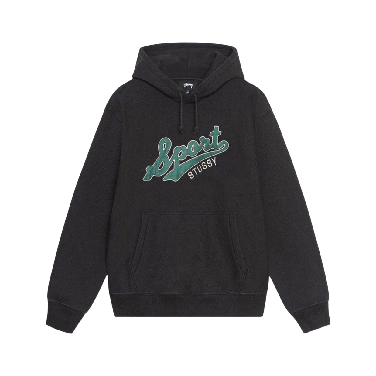 Stussy Satin Patched Hoodie Washed Black