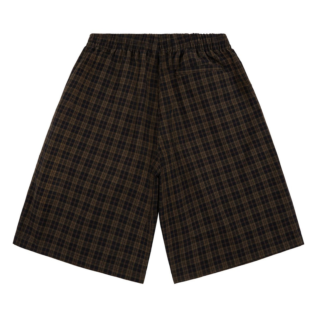 Boredom Kills Lounge Plaid Shorts (Brown)