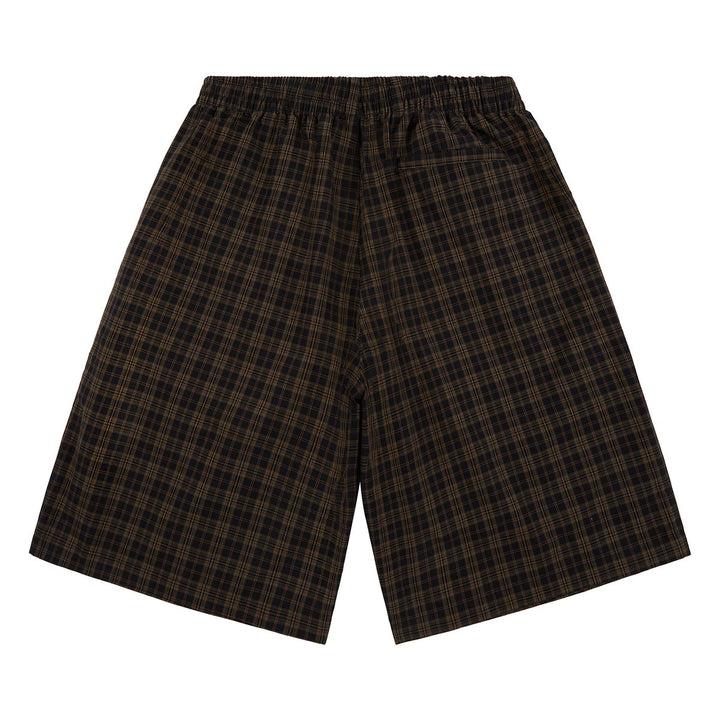 Boredom Kills Lounge Plaid Shorts (Brown)