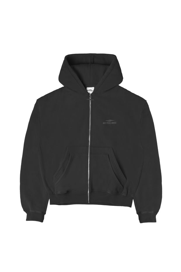 No Feelings Black 4PF Zip Up Hoodie