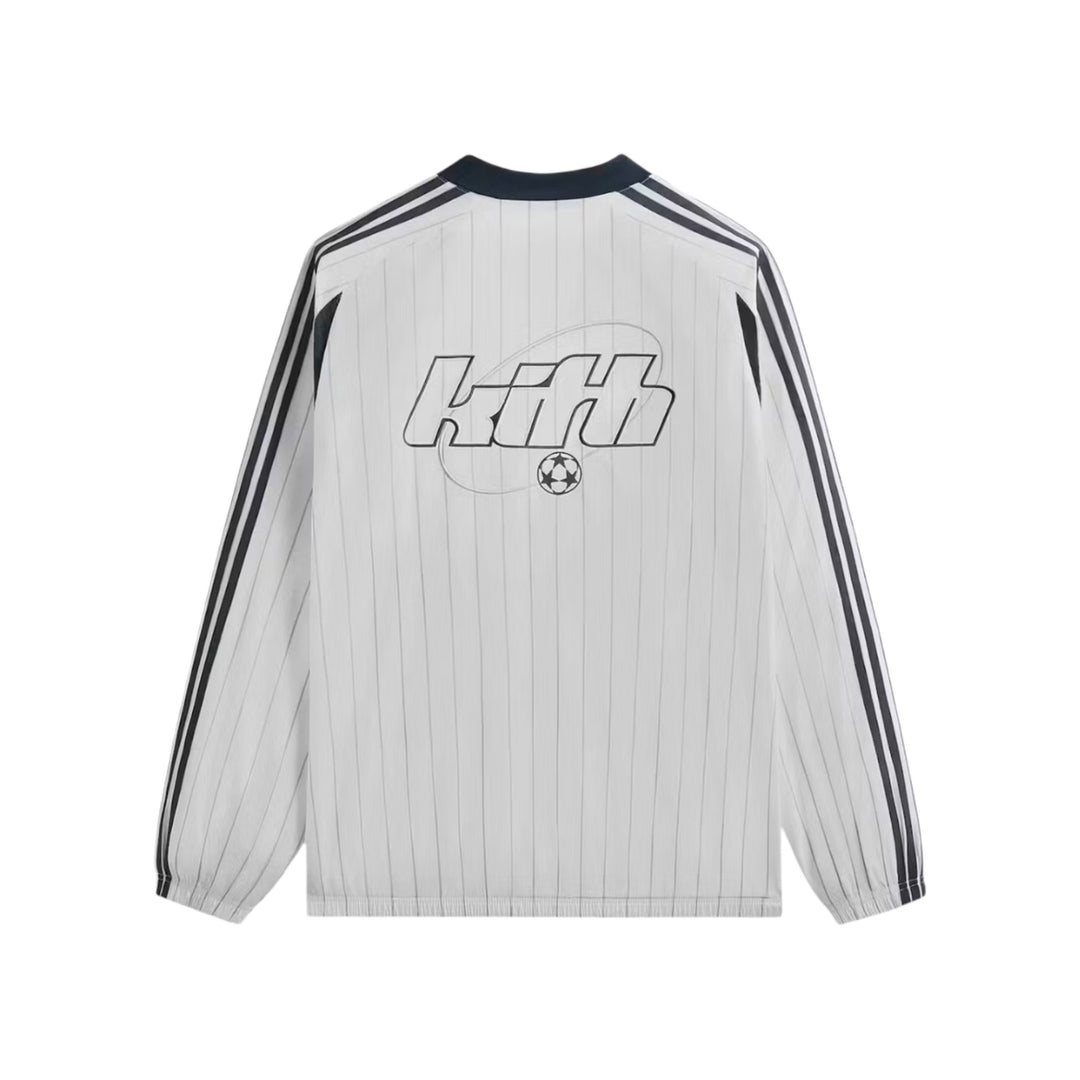 Kith x adidas Football Pinstripe Long Sleeve V-Neck Jersey