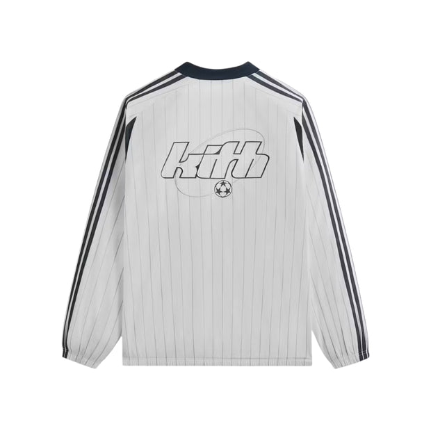 Kith x adidas Football Pinstripe Long Sleeve V-Neck Jersey