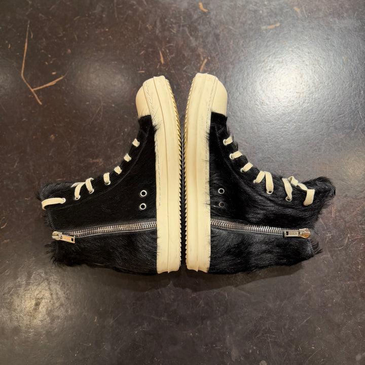 Rick Owens Black Strobe High Top Pony Hair No Box (PREOWNED)