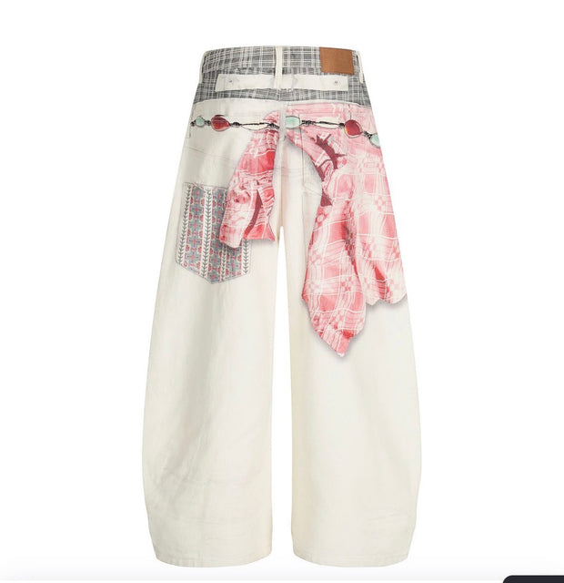 Undeveloped Pink Sagged Denim