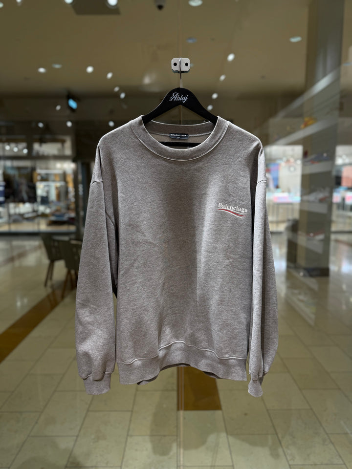 Balenciaga Grey Political Campaign Crewneck (PREOWNED)