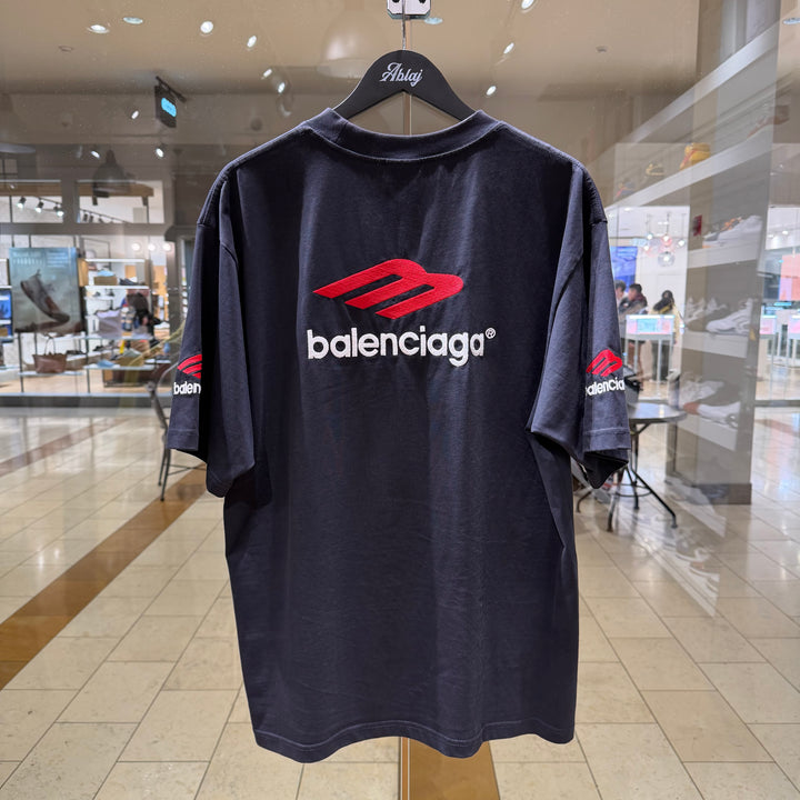 Balenciaga 3D Logo Navy Tee (PREOWNED)