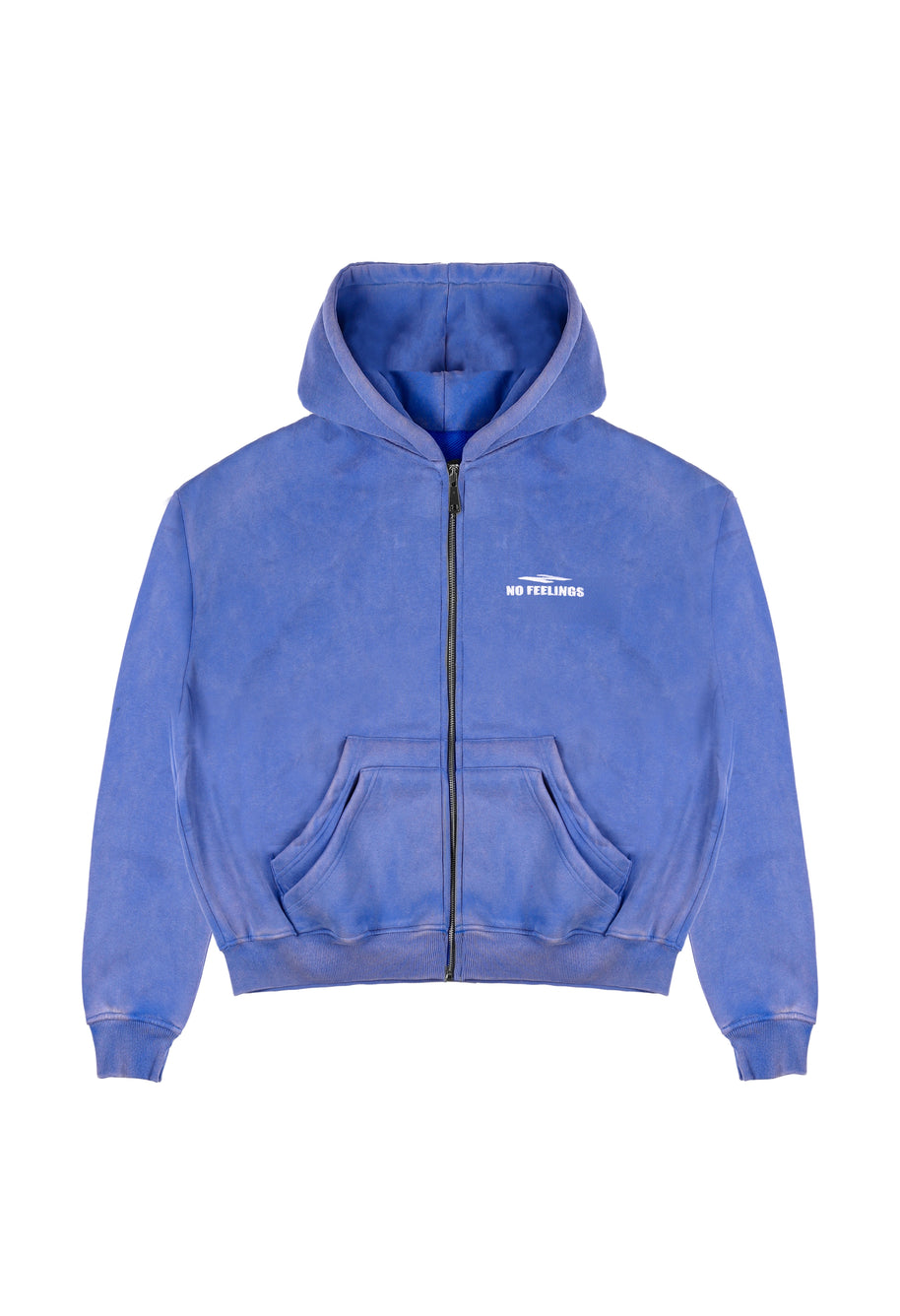 No Feelings 4PF Zip Up Hoodie Blue