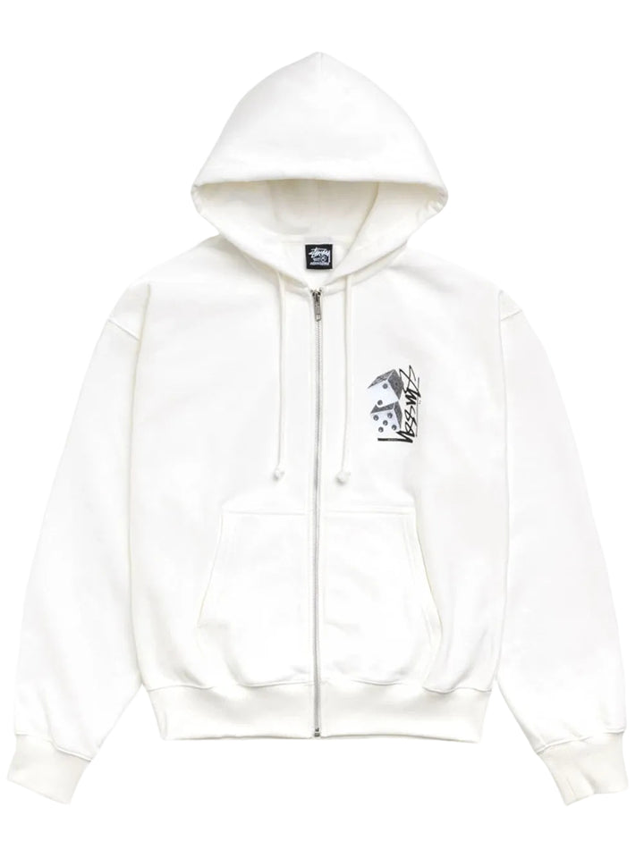 Stussy Tall Dice White Zip Hoodie