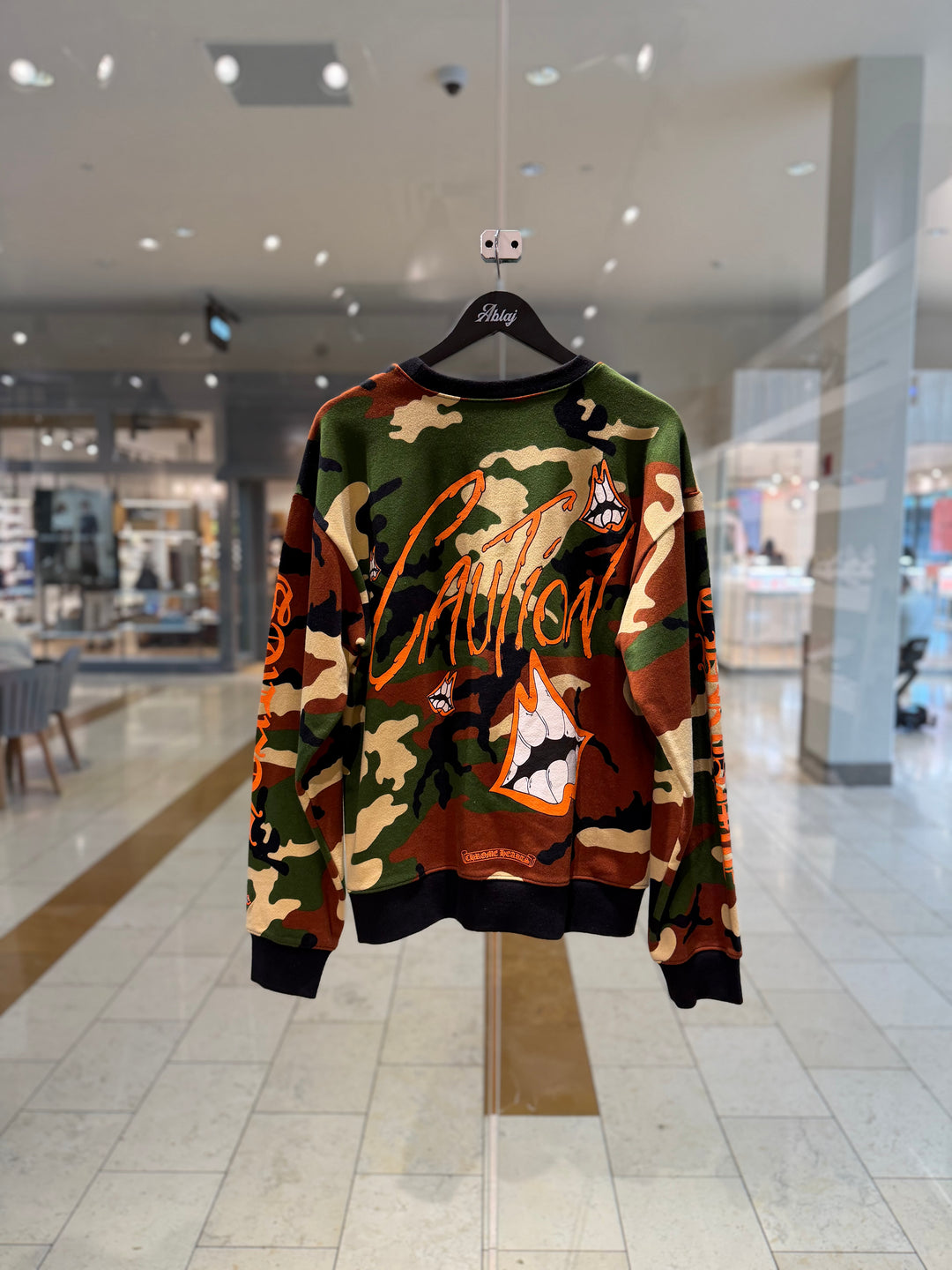 Chrome Hearts Caution Camo Crewneck (PREOWNED)