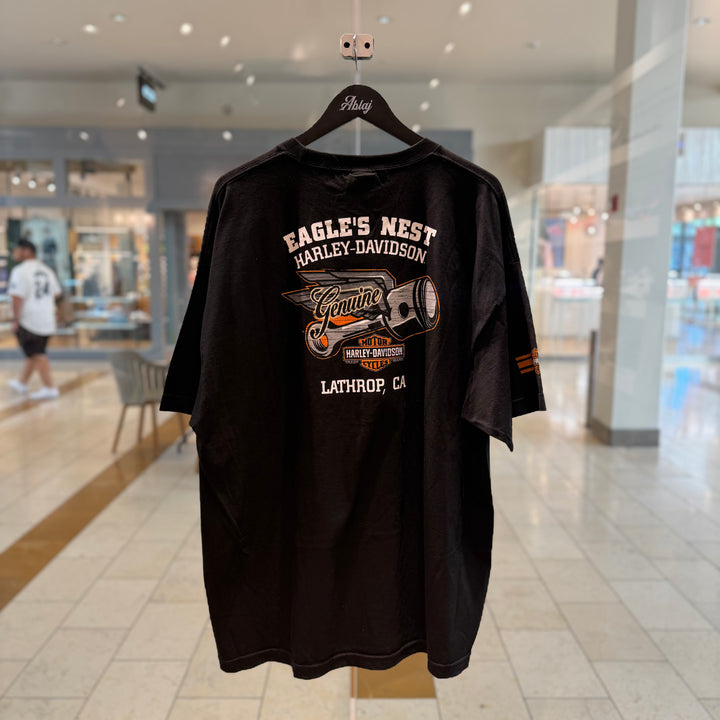 Vintage Harley Davidson Eagles Nest Lathrop Genuine Tee 