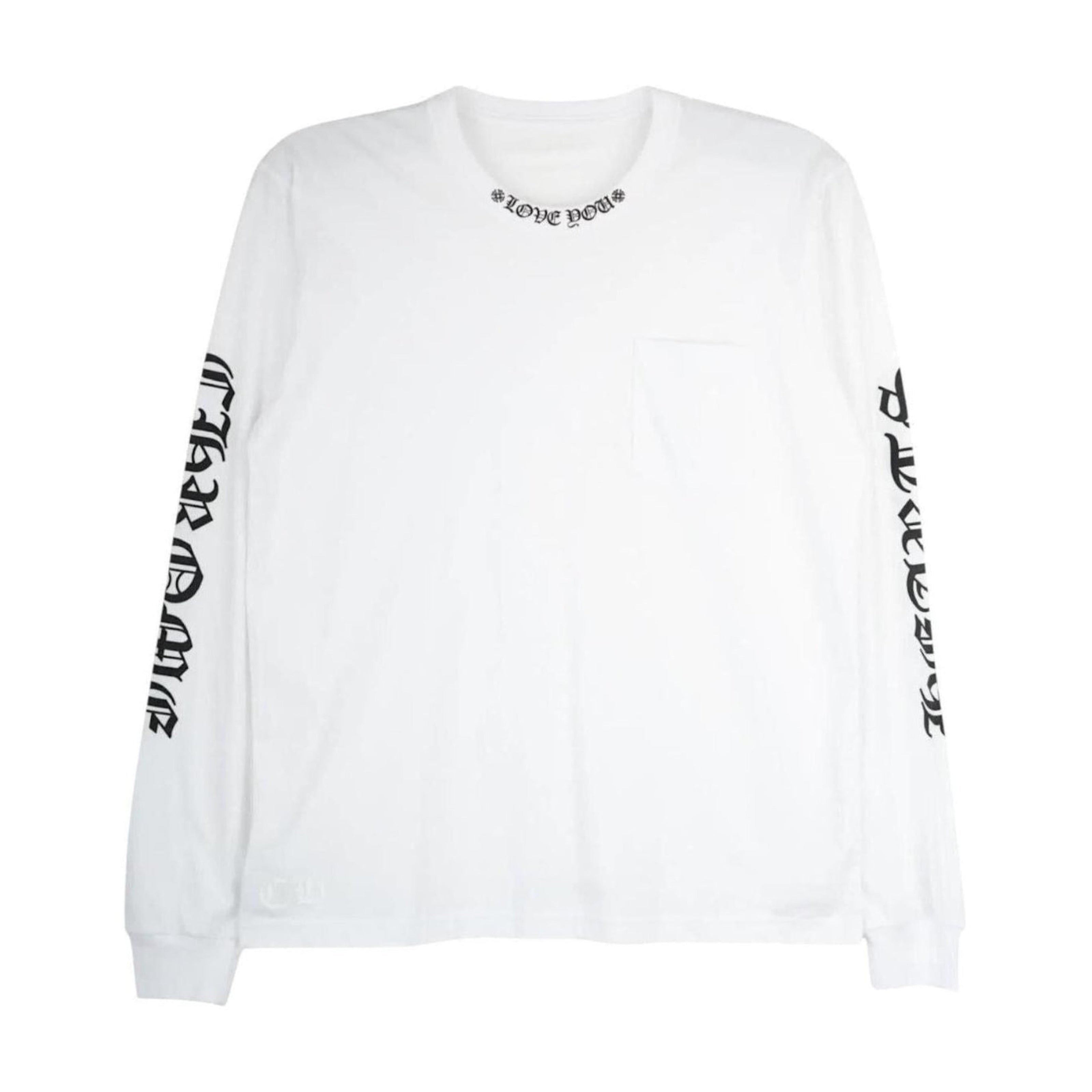 Chrome Hearts Neck Logo White Longsleeve Pocket Tee