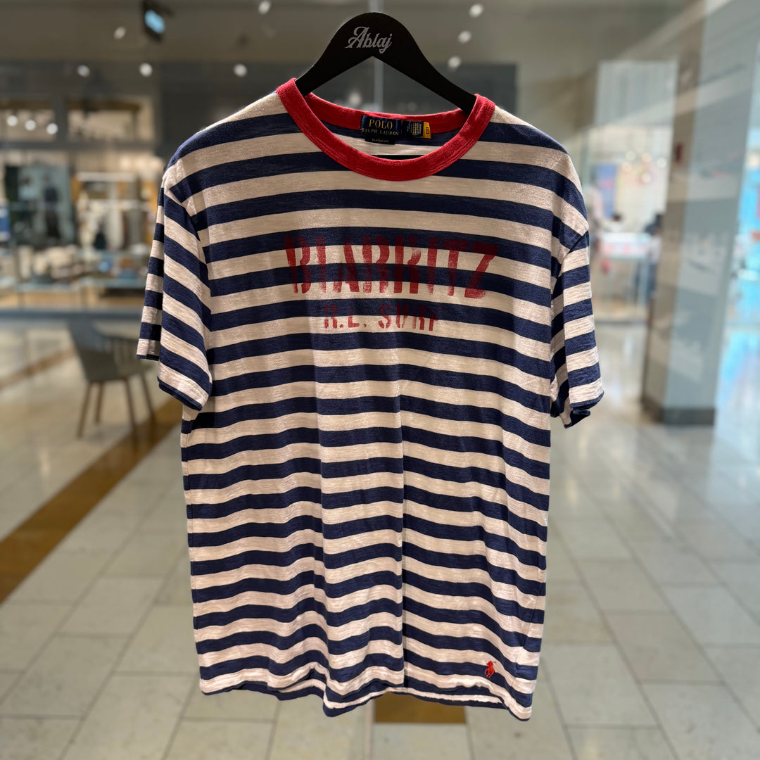 Vintage Polo Ralph Lauren Mens Striped Surf Tee 