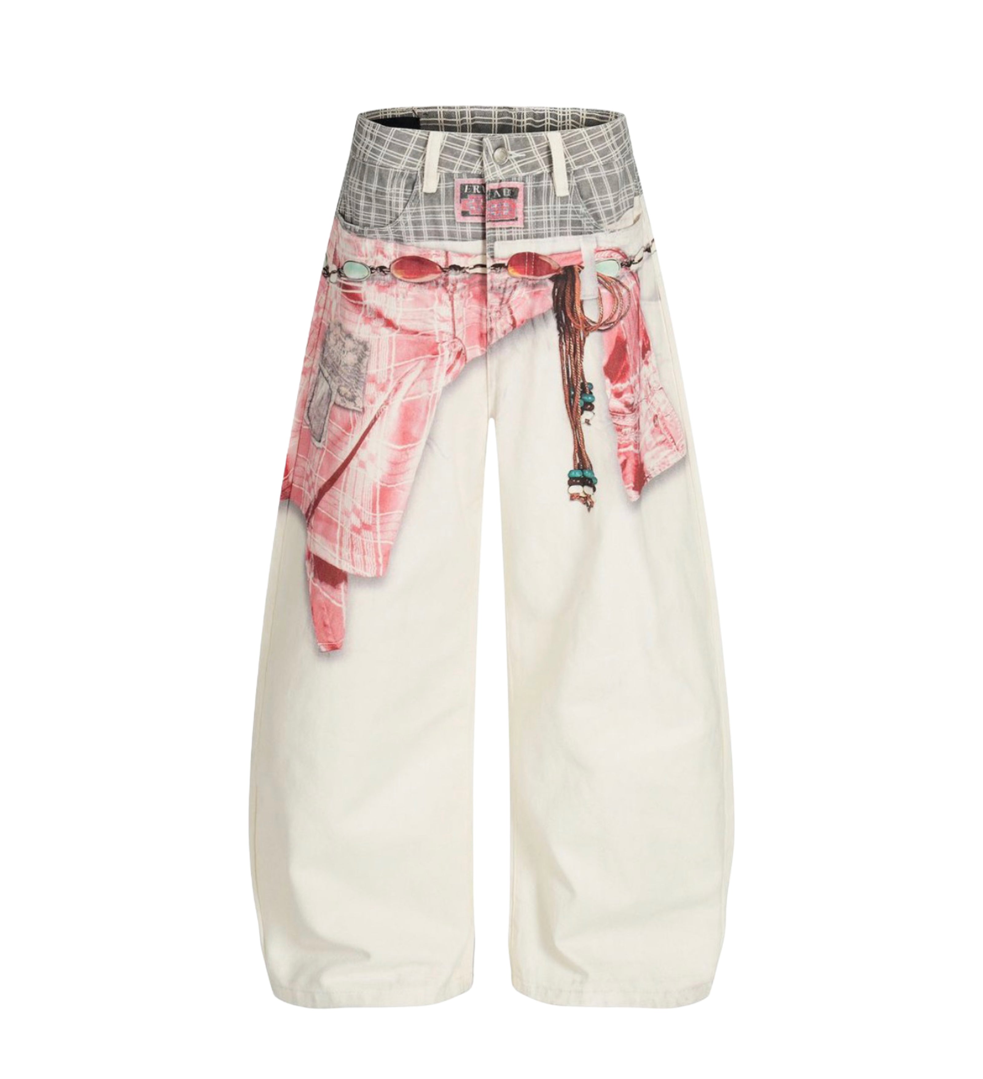 Undeveloped Pink Sagged Denim