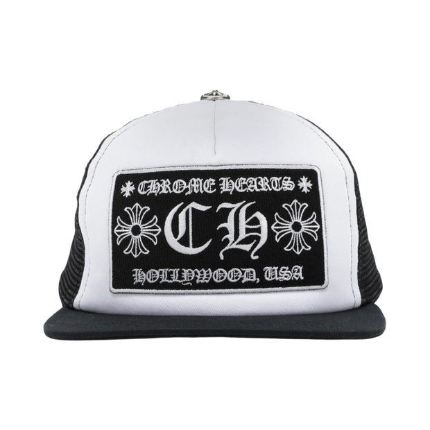 Chrome Hearts CH Hollywood Trucker Hat Black/White