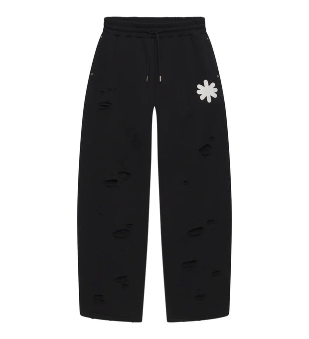 LOST SHDWS Destroyed Double Layered Logo Sweatpant Black