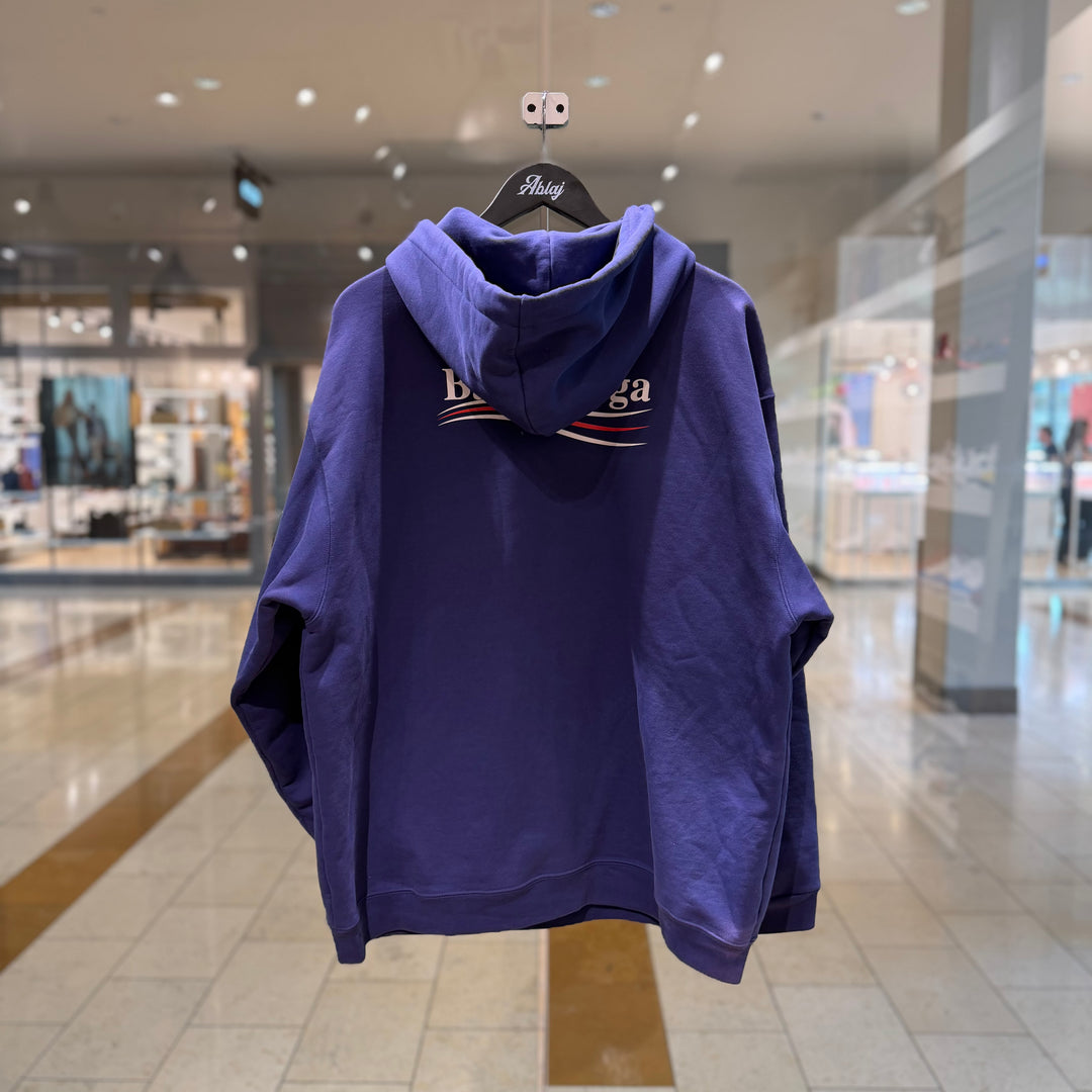 Balenciaga Political Campaign Hoodie Blue/Purple (PREOWNED)