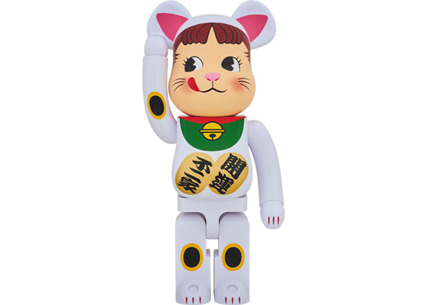 Bearbrick Peko-Chan Beckoning Cat White 1000%