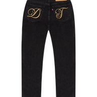Denim Tears Metallic Gold Script 501 Black