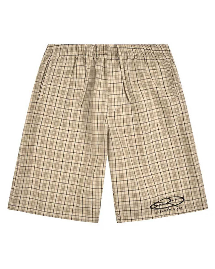Boredom Kills Lounge Plaid Shorts (Cream)