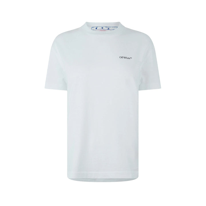 Off White Arrow Floral Cotton Short Sleeve Crew Neck T-Shirt