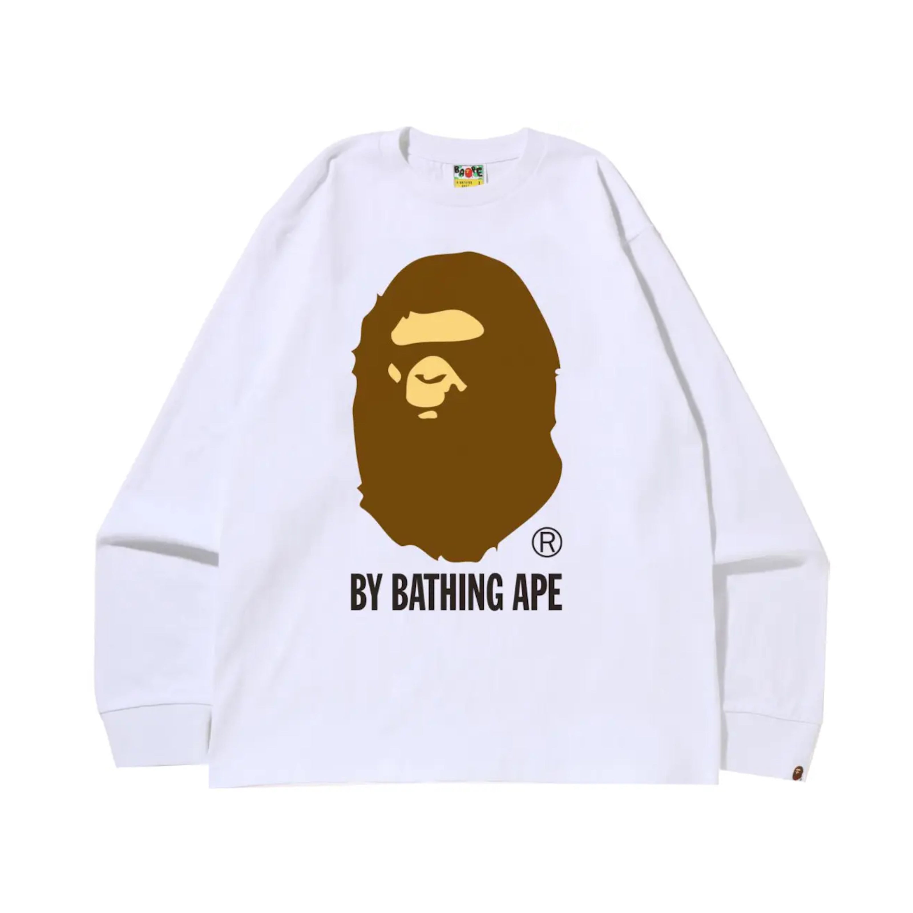 Bape Big Head L/S Tee White