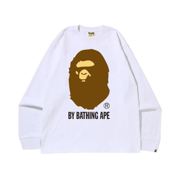Bape Big Head L/S Tee White