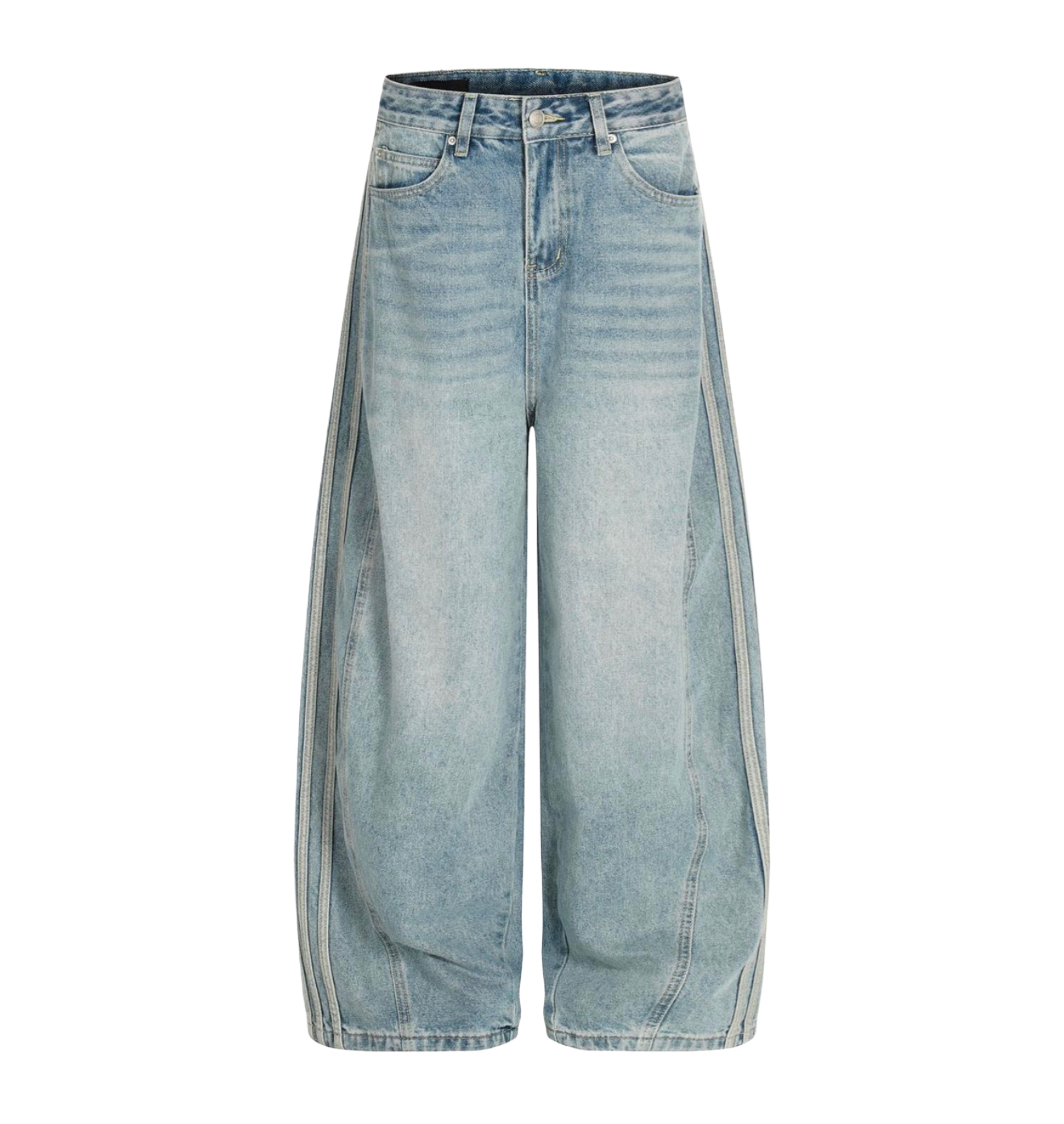 Undeveloped Wideboy Striped Denim