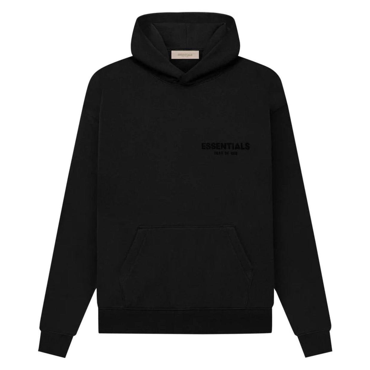 Essentials Black Felt Stretch Limo Hoodie