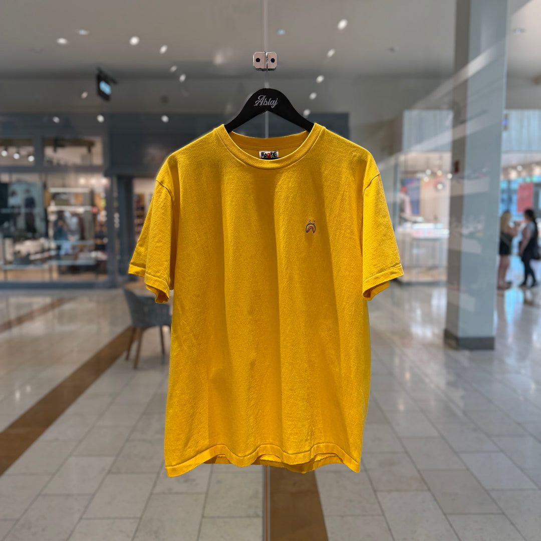 BAPE Yellow Small Label Shark Embroidered Tee (PREOWNED)
