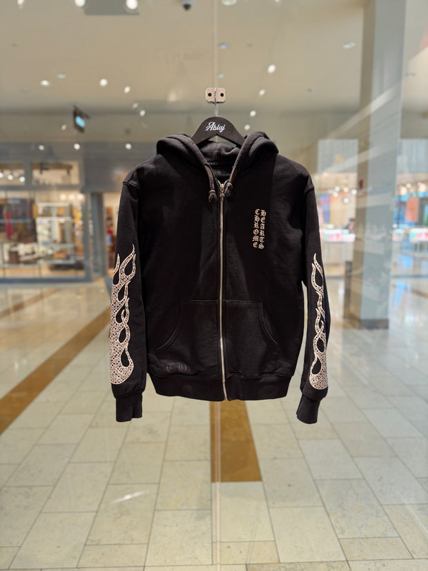 Chrome Hearts Flames Thermal Zip Up Hoodie (PREOWNED)