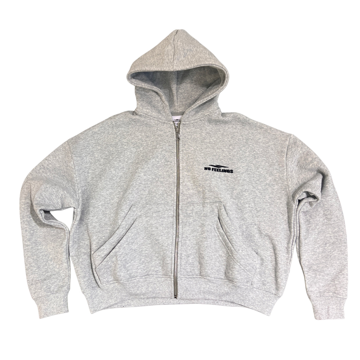 No Feelings 4PF Zip Up Hoodie Grey V2