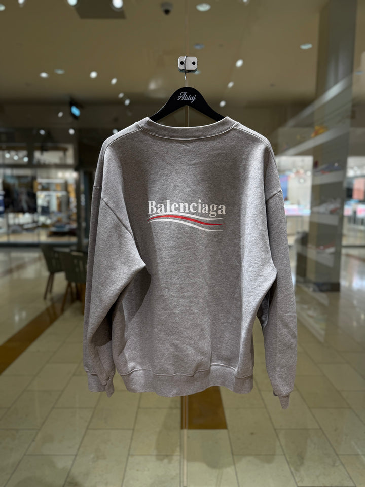 Balenciaga Grey Political Campaign Crewneck (PREOWNED)