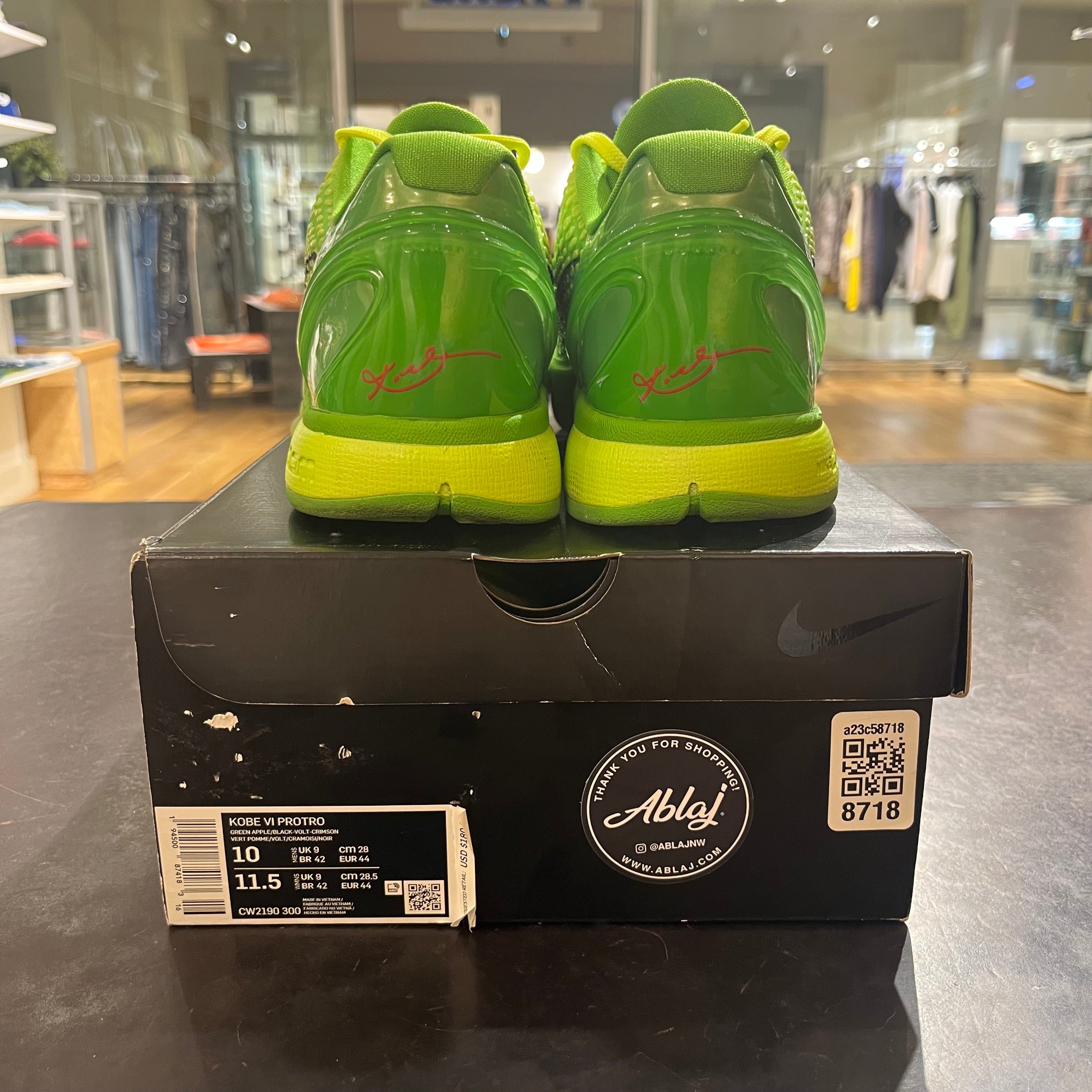 Nike Kobe 6 Protro Grinch (PREOWNED)