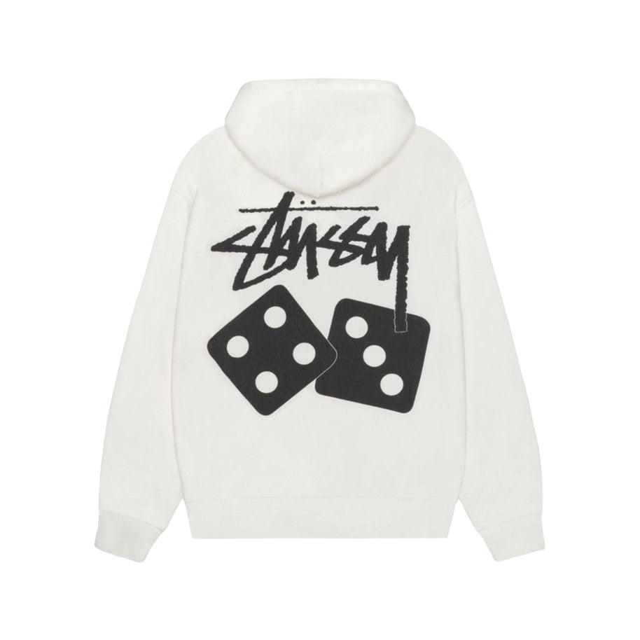 Stussy Dice Dyed Zip Hoodie White