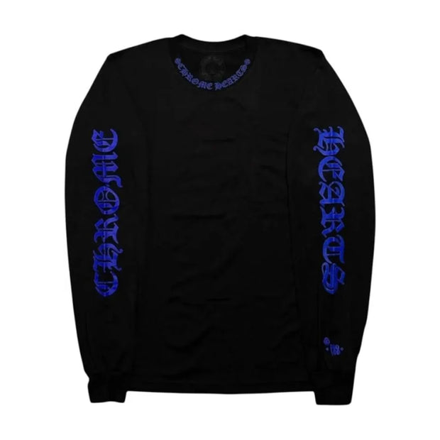 Chrome Hearts 1988 Neck Logo Black\Blue Longsleeve Pocket Tee