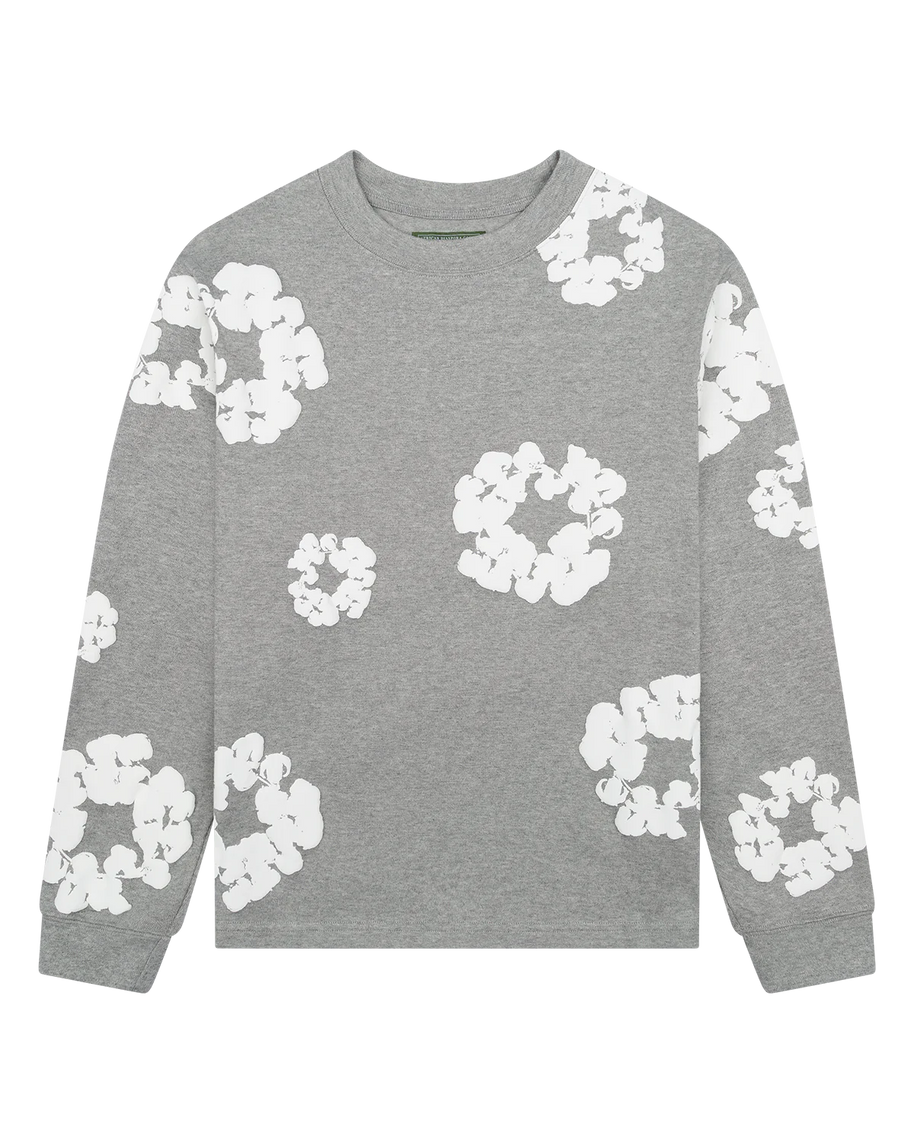 Denim Tears Cotton Wreath L/S Tee Grey