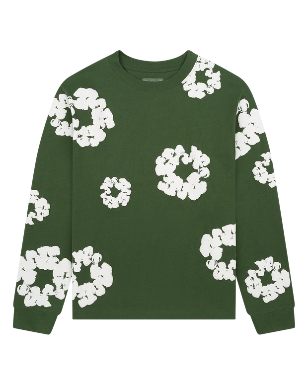 Denim Tears Cotton Wreath L/S Tee Green