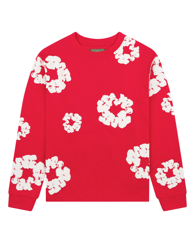 Denim Tears Cotton Wreath L/S Tee Red