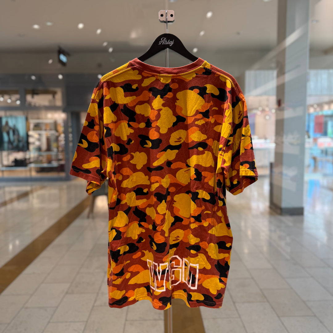 Bape Orange Camo Shark Tee (PREOWNED)