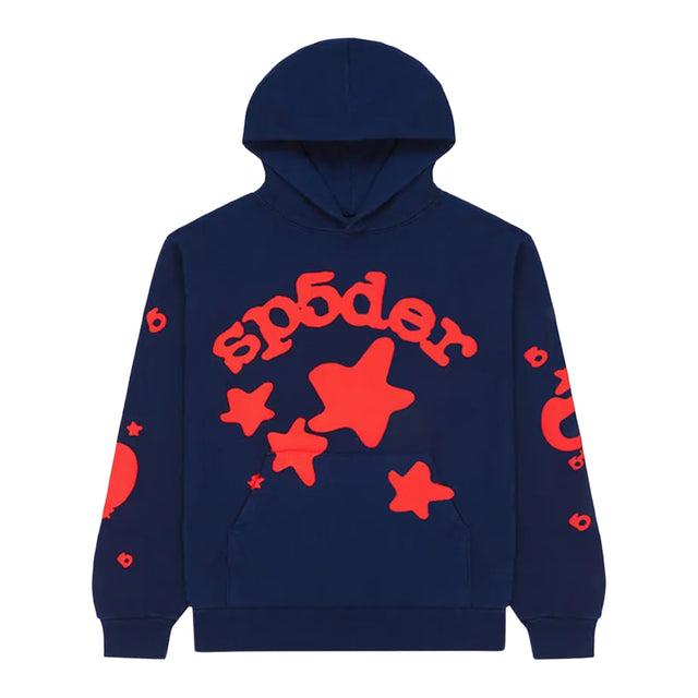 SP5DER Blue Angel Number Hoodie