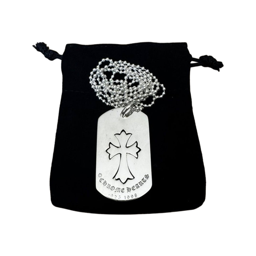 Chrome Hearts Tiny Cross Dog-tag with Ball Chain