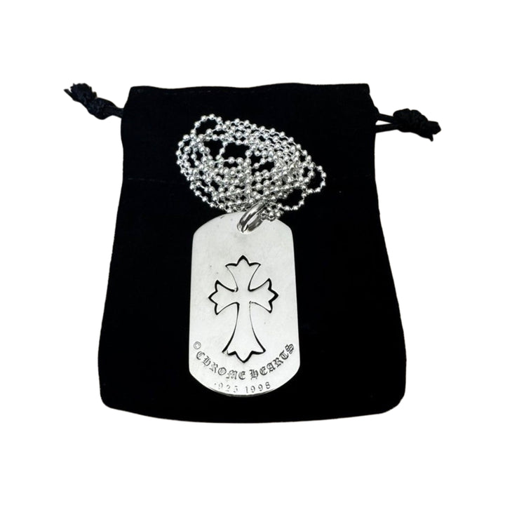 Chrome Hearts Tiny Cross Dog-tag with Ball Chain