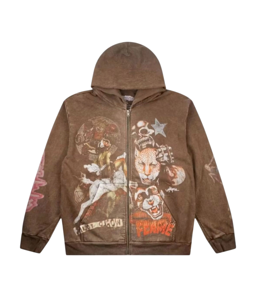 Travis Scott Circus Maximus 2024 Tour Zip Hoodie Brown