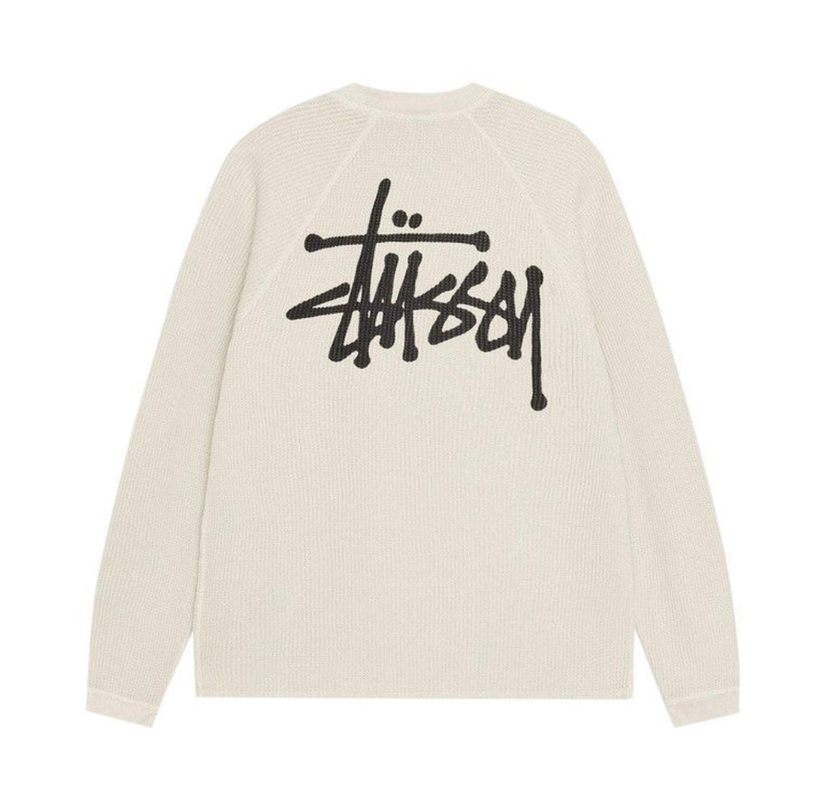 Stussy Raglan Thermal Longsleeve Bone