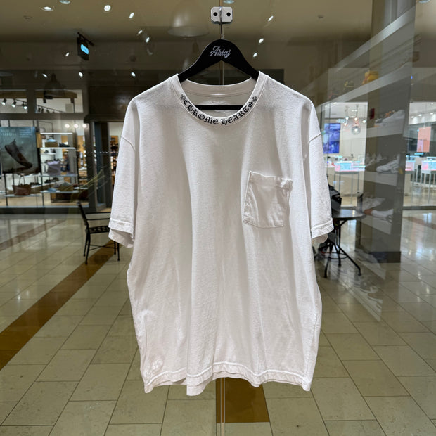 Chrome Hearts White Neck Logo Tee (PREOWNED)