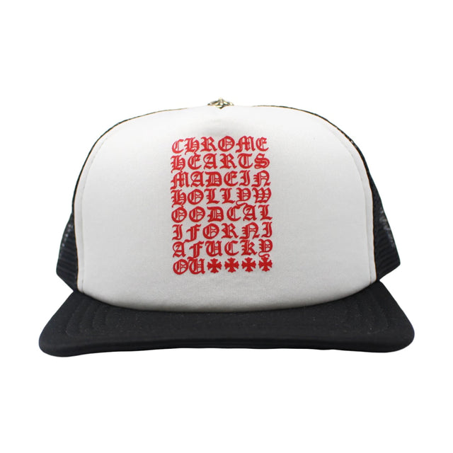 Chrome Hearts CH Hollywood Trucker Hat Black/White