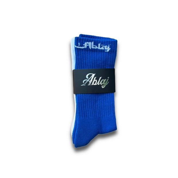 Ablaj Arabic Script Blue Socks (2 pack)